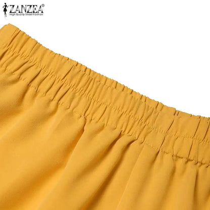 ZANZEA femmes mode 2 pièces Blazer costumes cranté revers à manches longues Blazer pantalon ensembles élégant bureau dame solide 2 pièces tenues