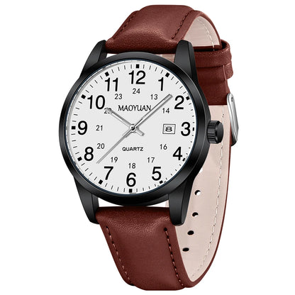 MAOYUAN 2025 nouveau haut montre pour hommes calendrier sport loisirs mode Style marron noir cuir étanche montre à Quartz