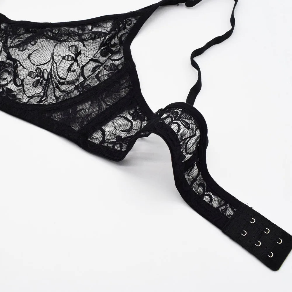 Sous-vêtements pour femmes dentelle soutiens-gorge à armatures BH évider broderie élégant décontracté Sexy Lingerie hauts grande taille brassière