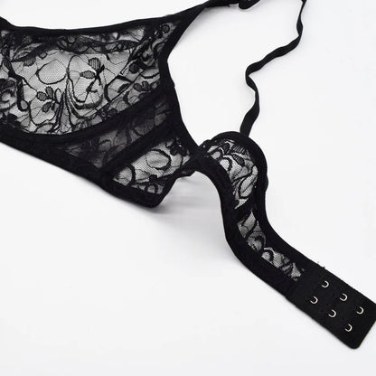 Sous-vêtements pour femmes dentelle soutiens-gorge à armatures BH évider broderie élégant décontracté Sexy Lingerie hauts grande taille brassière
