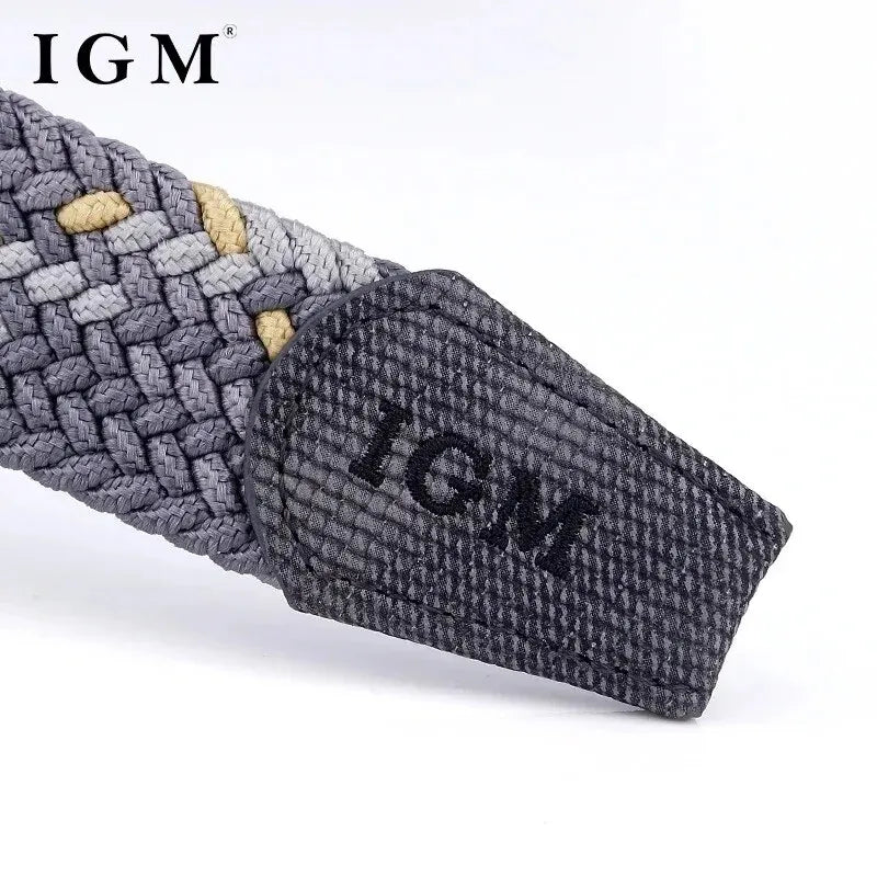 Ceinture en toile tissée pour hommes, tout élastique, extensible, pour garçons, jeunes pantalons polyvalents, Jeans, ceinture à la mode boutonnée