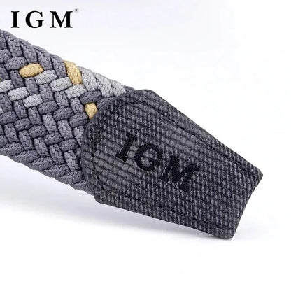 Ceinture en toile tissée pour hommes, tout élastique, extensible, pour garçons, jeunes pantalons polyvalents, Jeans, ceinture à la mode boutonnée