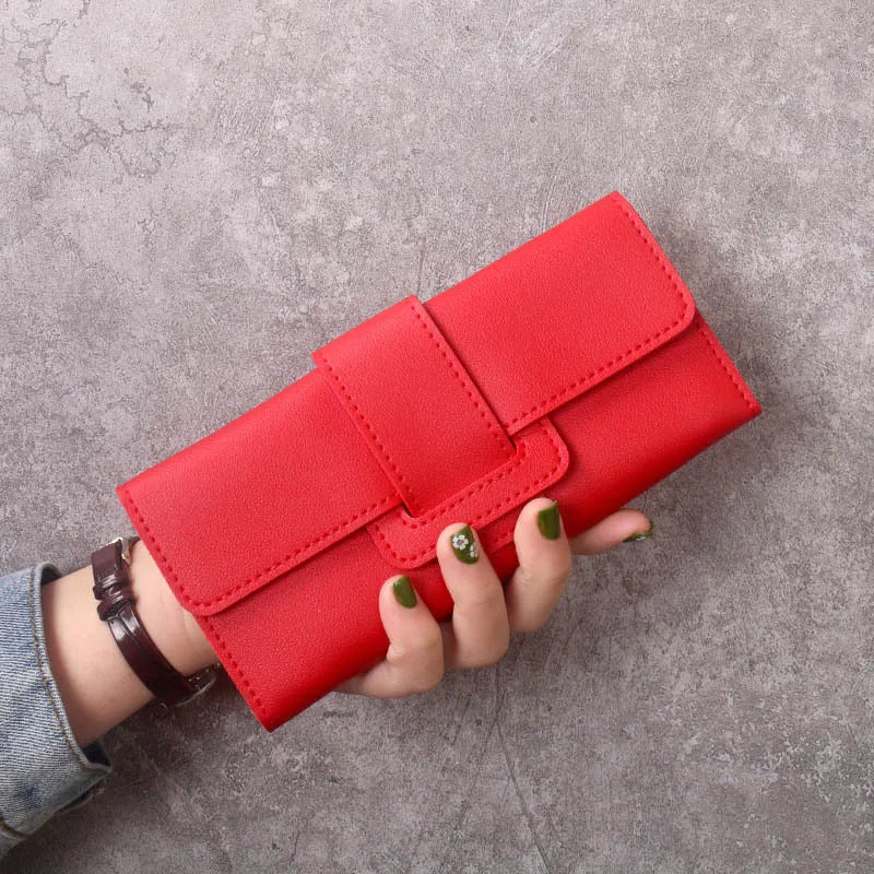 Pochette longue d'un hectare pour femme, portefeuille multifonctionnel en PU, version coréenne, mode simple, nouveau, 2024