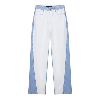 HH – costume en Denim Vintage pour femme, manteau à revers à manches longues et simple boutonnage + jean taille haute à jambes larges, ensemble de mode de rue, automne 2024