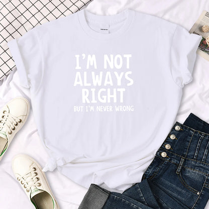 T-shirt col rond femme, estival et décontracté, cool et intéressant avec lettres imprimées