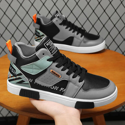 Chaussures de skate pour hommes 46 baskets montantes décontractées chaussures de rue respirantes chaussures plates noires chaussures de marche Chaussure Homme