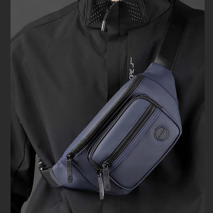 Hommes taille ceinture sac Fanny Pack multi-poches moto cavalier Sports de plein air escalade décontracté en Nylon mâle fronde poitrine Bum hanche sacs