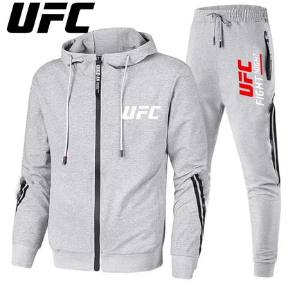 UFC – combinaison de sport de loisirs pour hommes et femmes, veste pantalon à la mode, ensemble de chapeaux de moto d'extérieur imprimés, nouvelle collection 2025