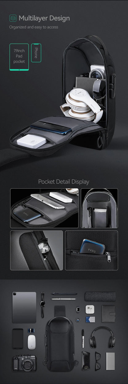 MarkRyden ODYSSEY MINI: sac à bandoulière étanche antivol de Style décontracté pour hommes