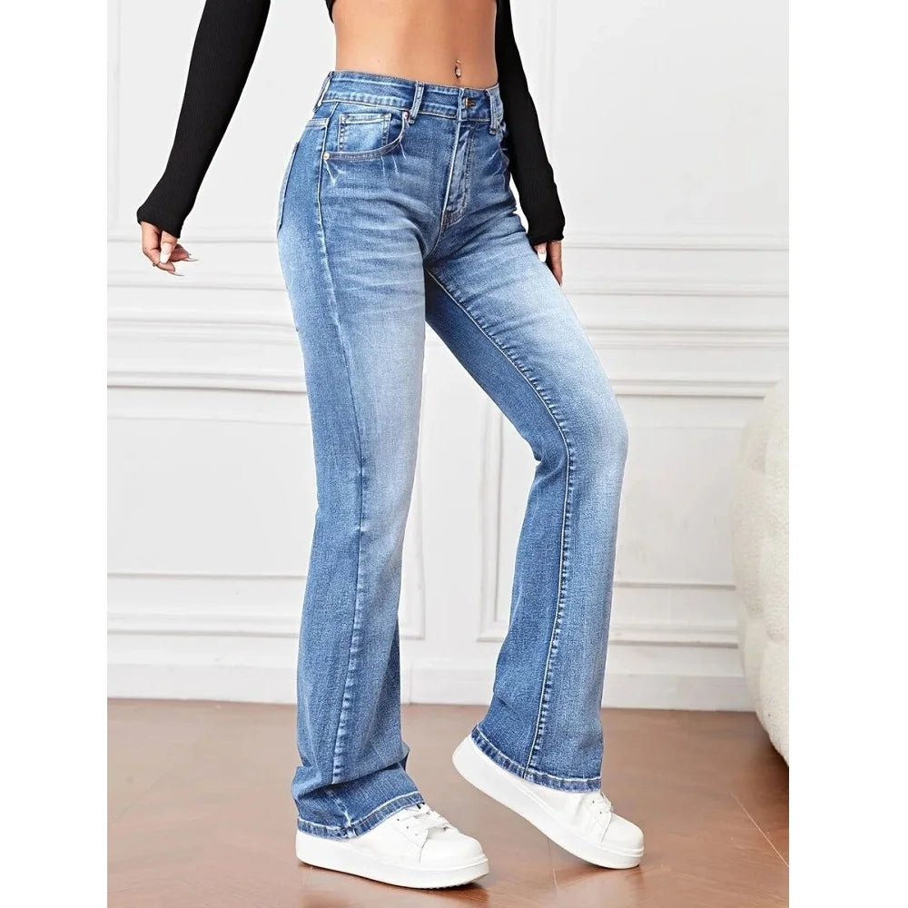 Femmes Stretch Denim jean mince pantalon droit dames décontracté pantalons de mujer pantalon femme